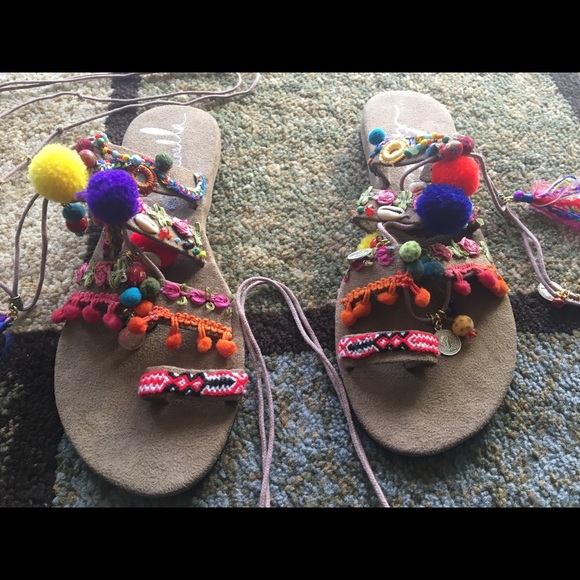 Free People Thaikila Khun Wrap Sandals Large 8 - Picture 5 of 8